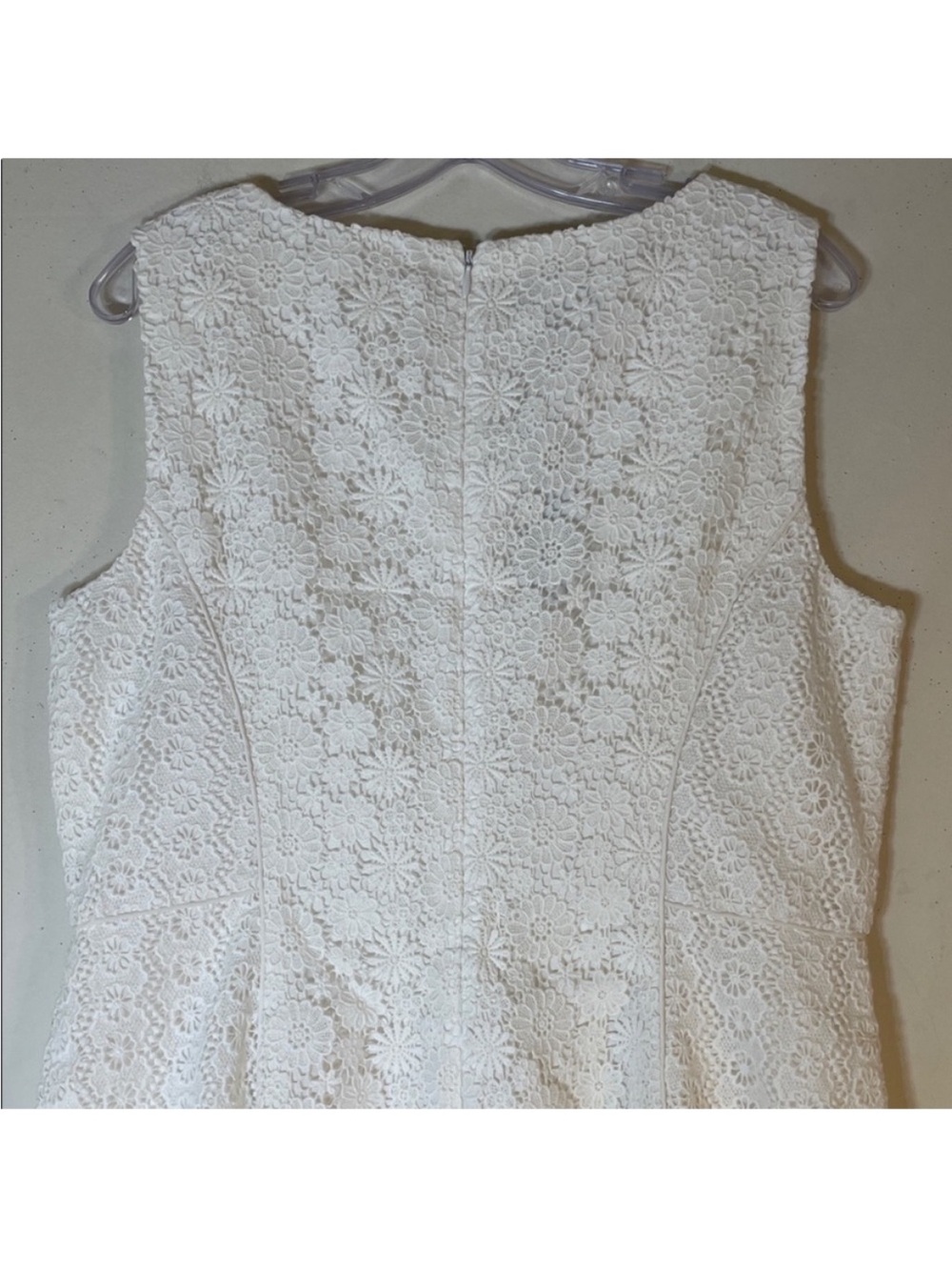 Talbots White Floral Crochet Lace Fit and Flare Dress. 14 . NWT. $199! - Picture 10 of 11